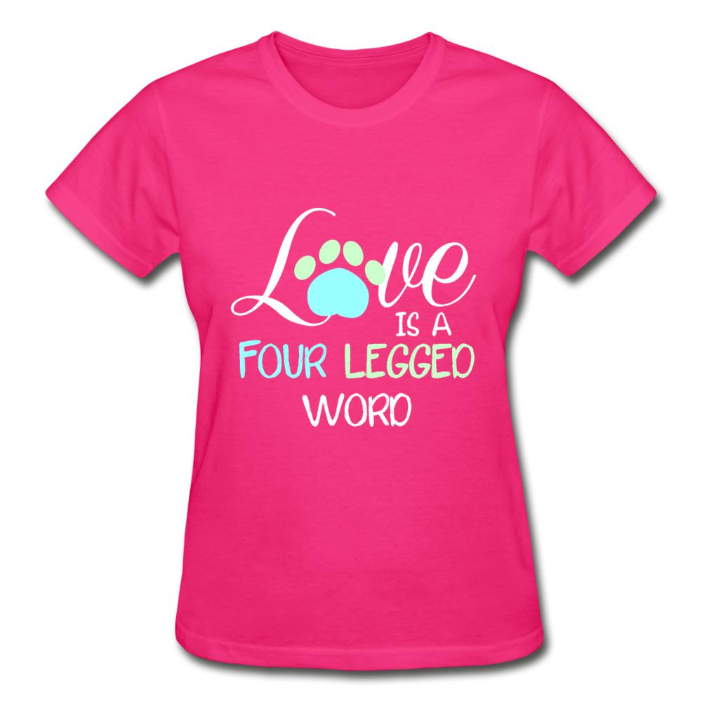 Love is four legged word Gildan Ultra Cotton Ladies T-Shirt-Ultra Cotton Ladies T-Shirt | Gildan G200L-I love Veterinary