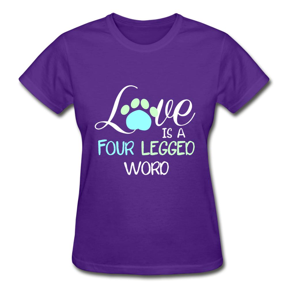 Love is four legged word Gildan Ultra Cotton Ladies T-Shirt-Ultra Cotton Ladies T-Shirt | Gildan G200L-I love Veterinary