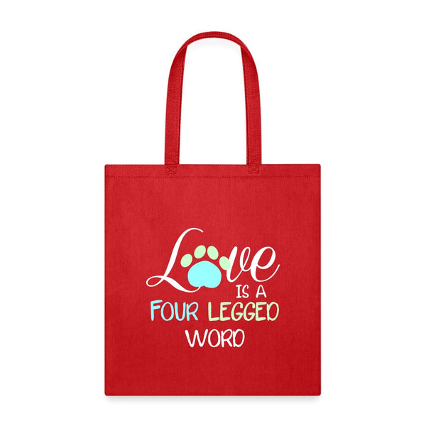 Love is four legged word Tote Bag-Tote Bag | Q-Tees Q800-I love Veterinary