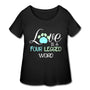 Love is four legged word Women's Curvy T-shirt-Women’s Curvy T-Shirt | LAT 3804-I love Veterinary