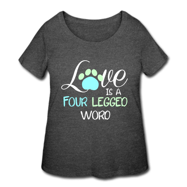 Love is four legged word Women's Curvy T-shirt-Women’s Curvy T-Shirt | LAT 3804-I love Veterinary