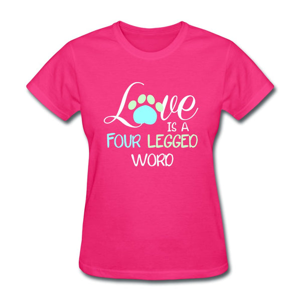 Love is four legged word Women's T-Shirt-Women's T-Shirt | Fruit of the Loom L3930R-I love Veterinary