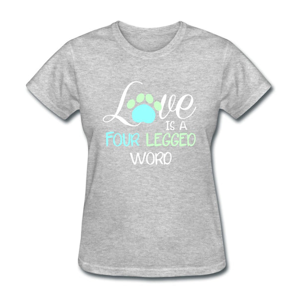 Love is four legged word Women's T-Shirt-Women's T-Shirt | Fruit of the Loom L3930R-I love Veterinary