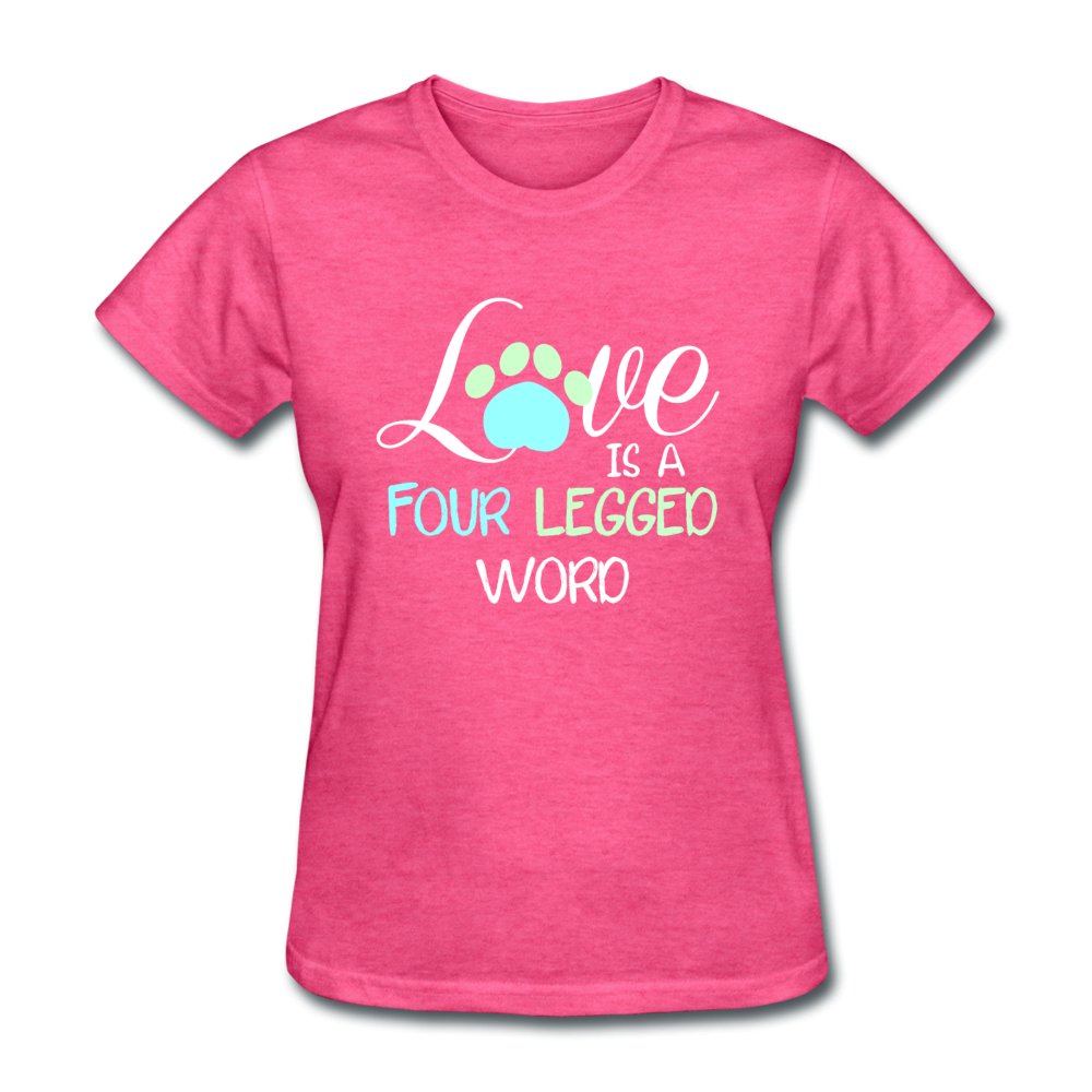 Love is four legged word Women's T-Shirt-Women's T-Shirt | Fruit of the Loom L3930R-I love Veterinary