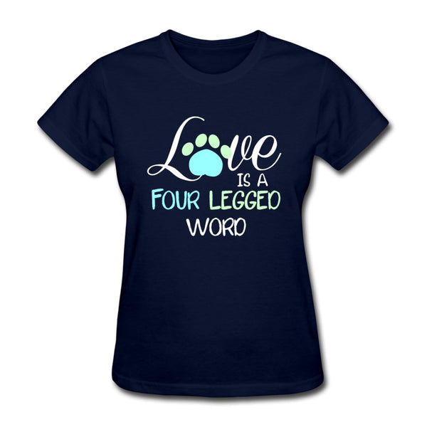 Love is four legged word Women's T-Shirt-Women's T-Shirt | Fruit of the Loom L3930R-I love Veterinary