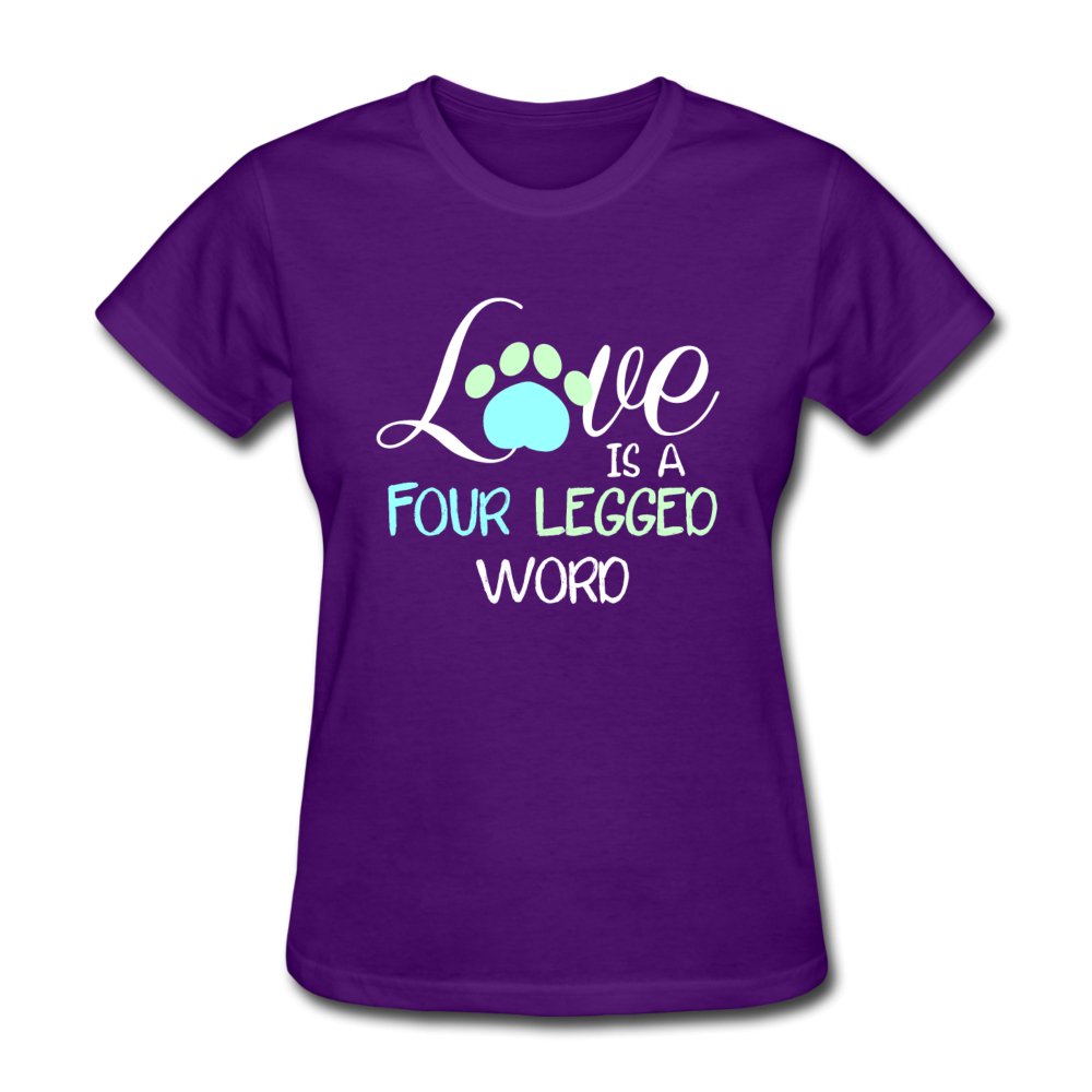 Love is four legged word Women's T-Shirt-Women's T-Shirt | Fruit of the Loom L3930R-I love Veterinary