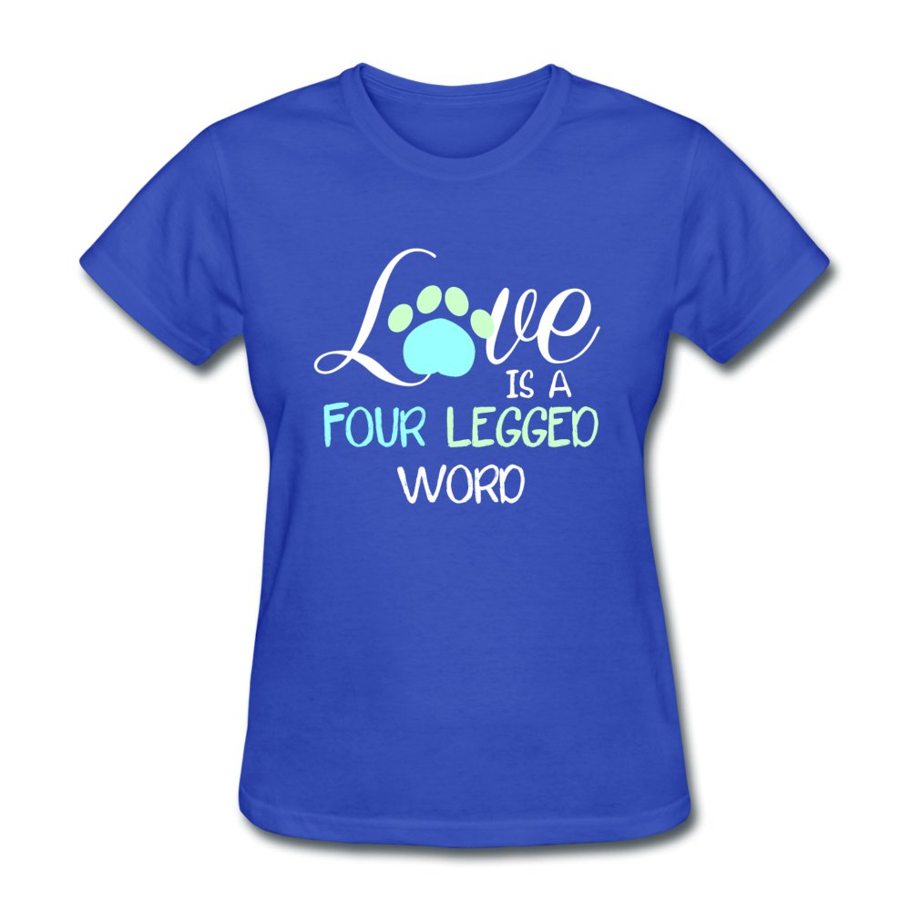 Love is four legged word Women's T-Shirt-Women's T-Shirt | Fruit of the Loom L3930R-I love Veterinary