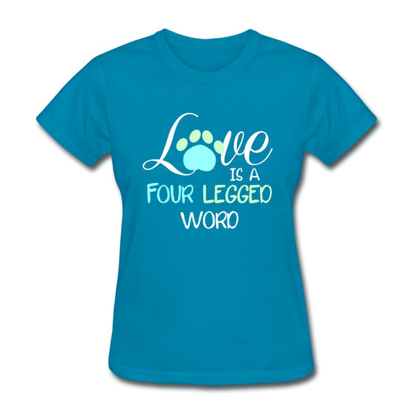 Love is four legged word Women's T-Shirt-Women's T-Shirt | Fruit of the Loom L3930R-I love Veterinary