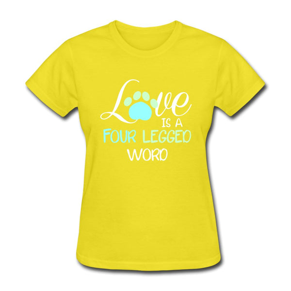 Love is four legged word Women's T-Shirt-Women's T-Shirt | Fruit of the Loom L3930R-I love Veterinary