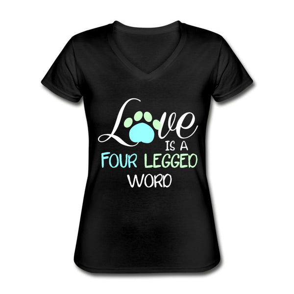 Love is four legged word Women's V-Neck T-Shirt-Women's V-Neck T-Shirt | Fruit of the Loom L39VR-I love Veterinary