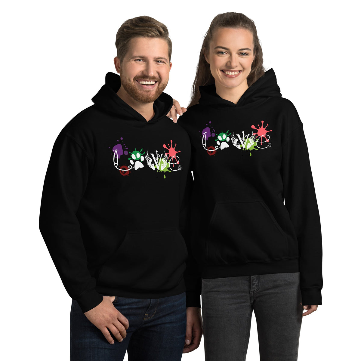 LOVE Veterinary Medicine Unisex Hoodie-Unisex Hoodie | Gildan 18500-I love Veterinary
