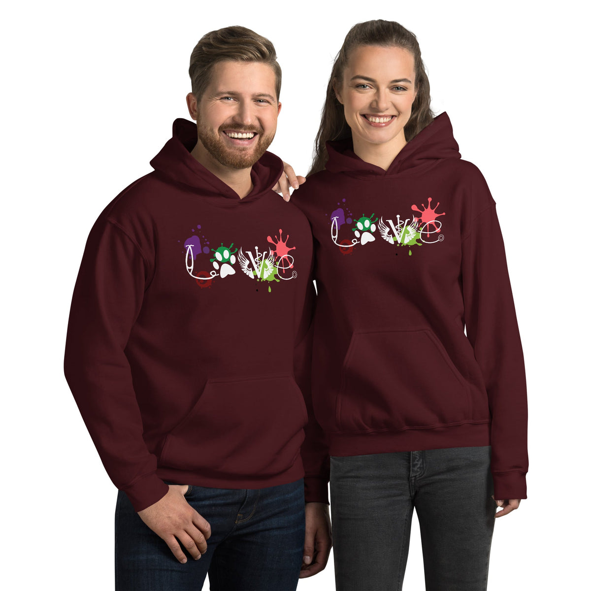 LOVE Veterinary Medicine Unisex Hoodie-Unisex Hoodie | Gildan 18500-I love Veterinary