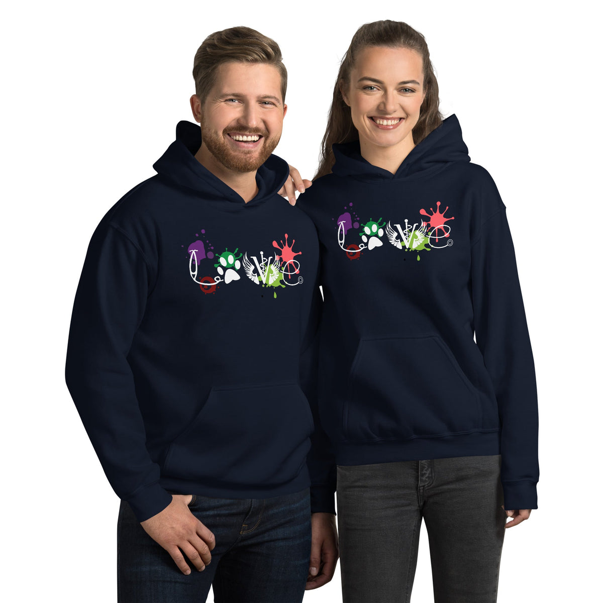 LOVE Veterinary Medicine Unisex Hoodie-Unisex Hoodie | Gildan 18500-I love Veterinary