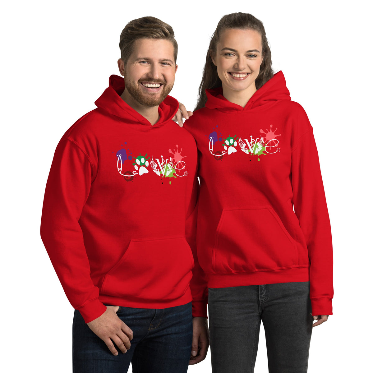 LOVE Veterinary Medicine Unisex Hoodie-Unisex Hoodie | Gildan 18500-I love Veterinary