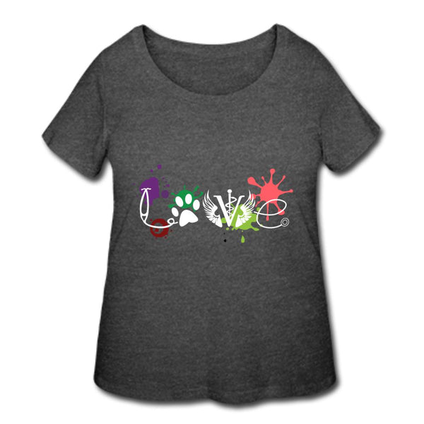 LOVE Veterinary Medicine Women's Curvy T-shirt-Women’s Curvy T-Shirt | LAT 3804-I love Veterinary