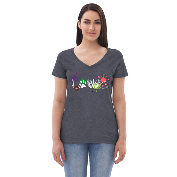 LOVE Veterinary Medicine Women's V-Neck T-Shirt-I love Veterinary