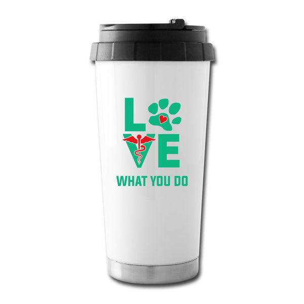 Love what you do 16 oz Travel Mug-Travel Mug-I love Veterinary