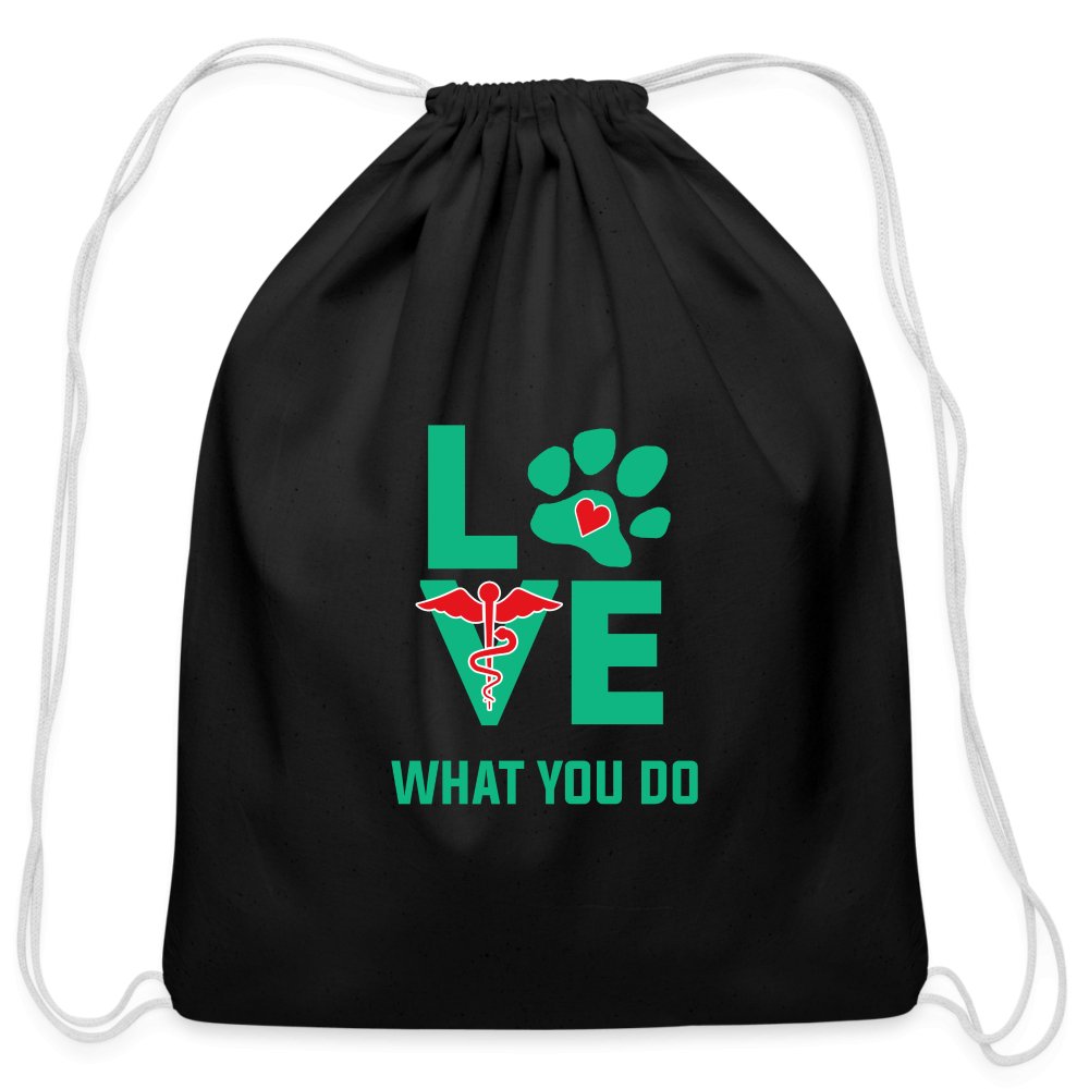 Love what you do Drawstring Bag-Cotton Drawstring Bag | Q-Tees Q4500-I love Veterinary