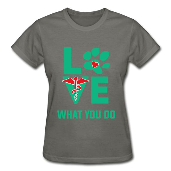 Love what you do Gildan Ultra Cotton Ladies T-Shirt-Ultra Cotton Ladies T-Shirt | Gildan G200L-I love Veterinary