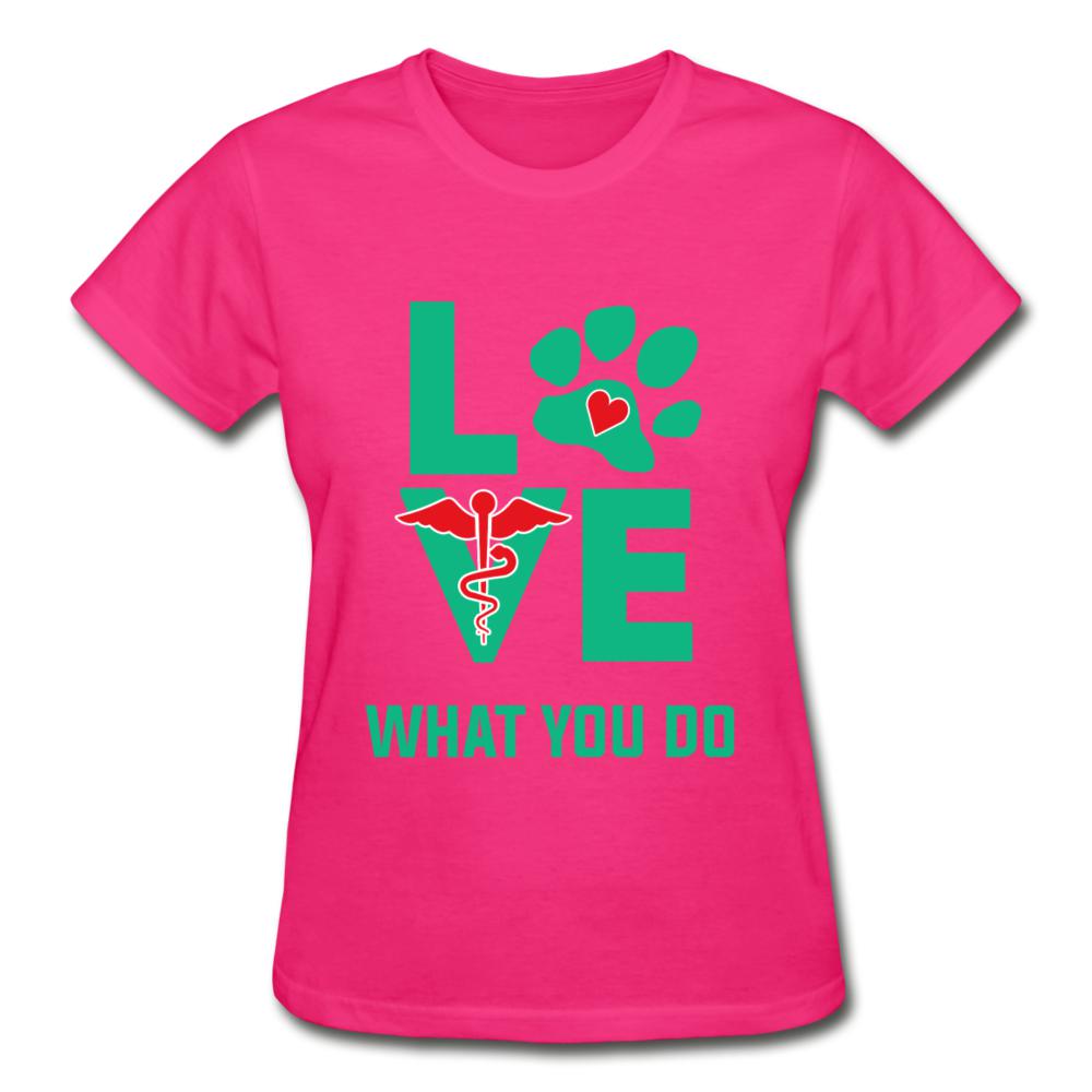 Love what you do Gildan Ultra Cotton Ladies T-Shirt-Ultra Cotton Ladies T-Shirt | Gildan G200L-I love Veterinary