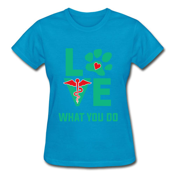 Love what you do Gildan Ultra Cotton Ladies T-Shirt-Ultra Cotton Ladies T-Shirt | Gildan G200L-I love Veterinary