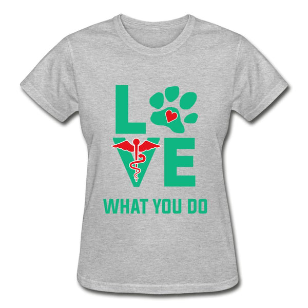 Love what you do Gildan Ultra Cotton Ladies T-Shirt-Ultra Cotton Ladies T-Shirt | Gildan G200L-I love Veterinary