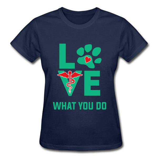 Love what you do Gildan Ultra Cotton Ladies T-Shirt-Ultra Cotton Ladies T-Shirt | Gildan G200L-I love Veterinary