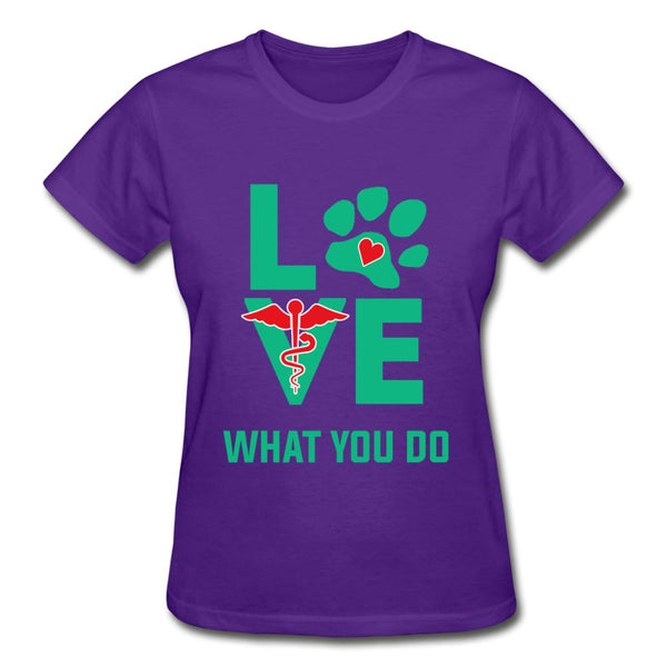 Love what you do Gildan Ultra Cotton Ladies T-Shirt-Ultra Cotton Ladies T-Shirt | Gildan G200L-I love Veterinary