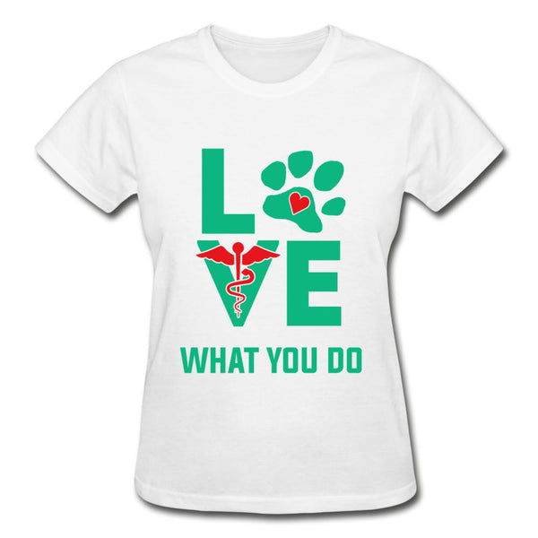 Love what you do Gildan Ultra Cotton Ladies T-Shirt-Ultra Cotton Ladies T-Shirt | Gildan G200L-I love Veterinary
