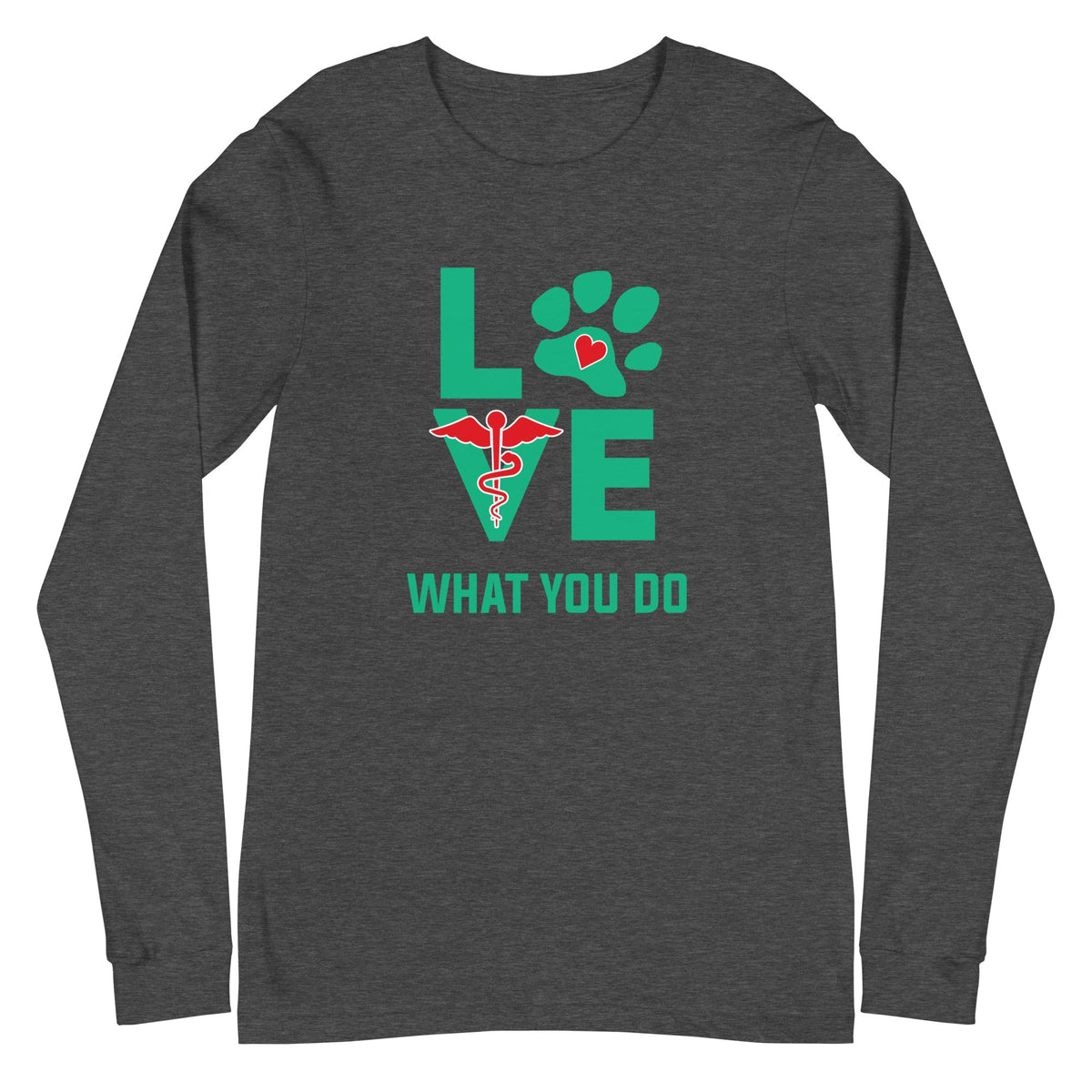 Love what you do Unisex Premium Long Sleeve T-Shirt-Unisex Long Sleeve Shirt | Bella + Canvas 3501-I love Veterinary