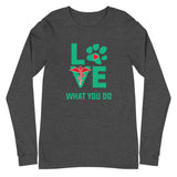 Love what you do Unisex Premium Long Sleeve T-Shirt-Unisex Long Sleeve Shirt | Bella + Canvas 3501-I love Veterinary
