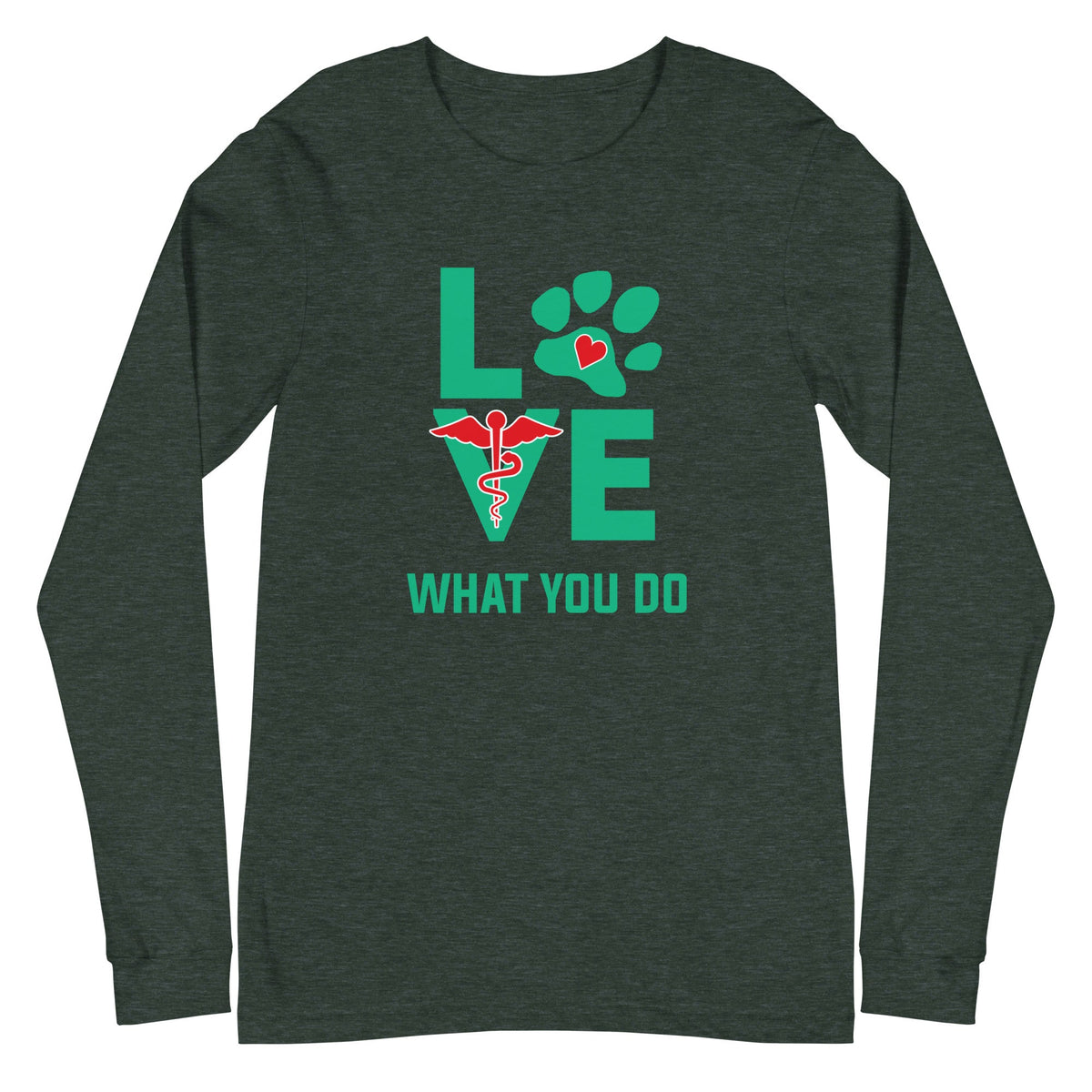 Love what you do Unisex Premium Long Sleeve T-Shirt-Unisex Long Sleeve Shirt | Bella + Canvas 3501-I love Veterinary