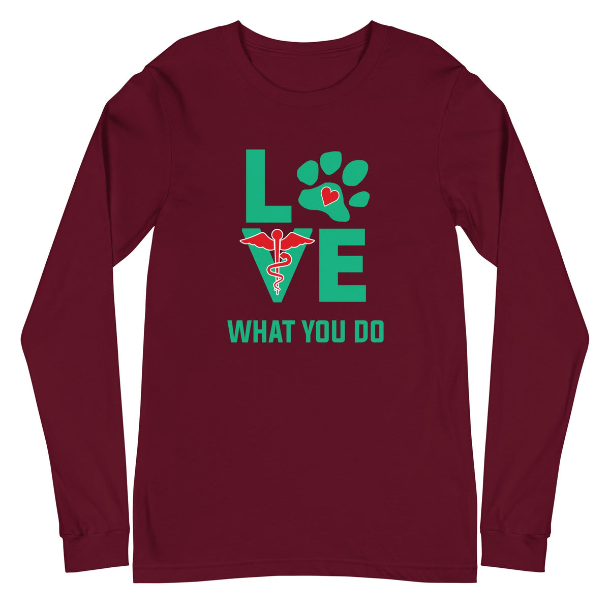 Love what you do Unisex Premium Long Sleeve T-Shirt-Unisex Long Sleeve Shirt | Bella + Canvas 3501-I love Veterinary