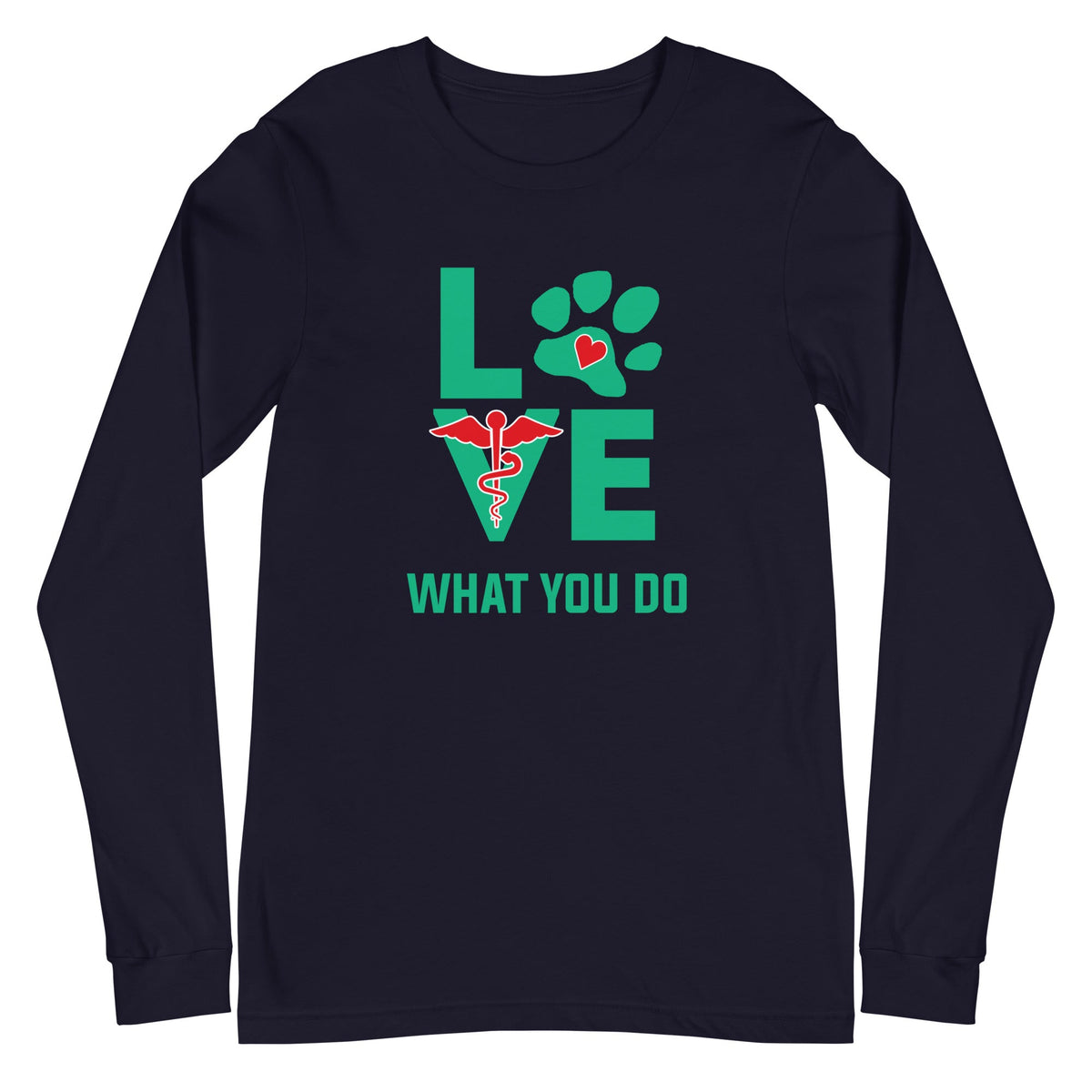 Love what you do Unisex Premium Long Sleeve T-Shirt-Unisex Long Sleeve Shirt | Bella + Canvas 3501-I love Veterinary