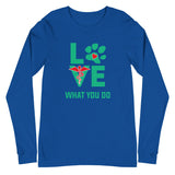Love what you do Unisex Premium Long Sleeve T-Shirt-Unisex Long Sleeve Shirt | Bella + Canvas 3501-I love Veterinary