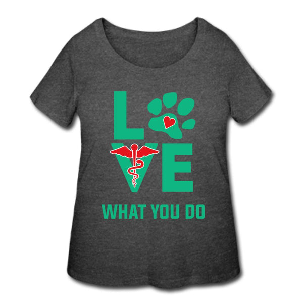 Love what you do Women's Curvy T-shirt-Women’s Curvy T-Shirt | LAT 3804-I love Veterinary