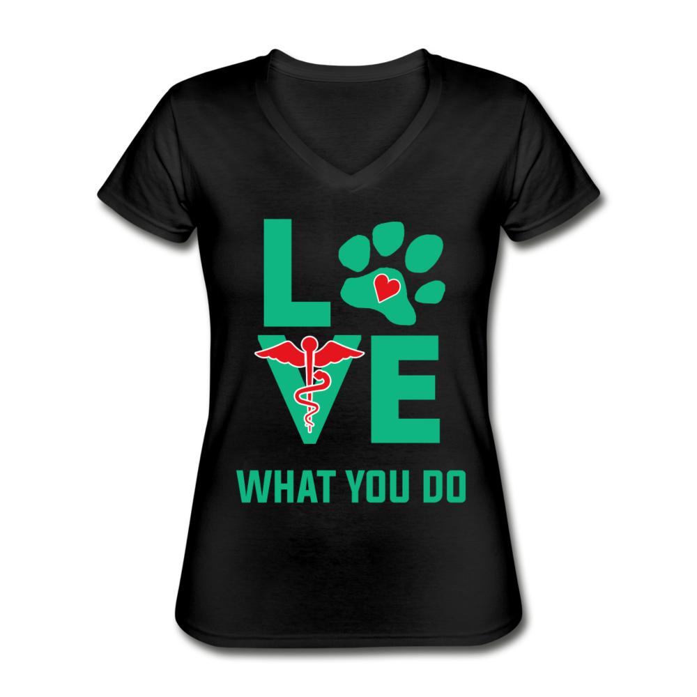 Love what you do Women's V-Neck T-Shirt-Women's V-Neck T-Shirt | Fruit of the Loom L39VR-I love Veterinary