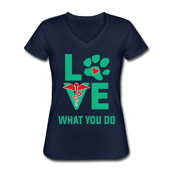 Love what you do Women's V-Neck T-Shirt-Women's V-Neck T-Shirt | Fruit of the Loom L39VR-I love Veterinary