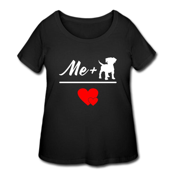 Me + Dogs = Love Women's Curvy T-shirt-Women’s Curvy T-Shirt | LAT 3804-I love Veterinary