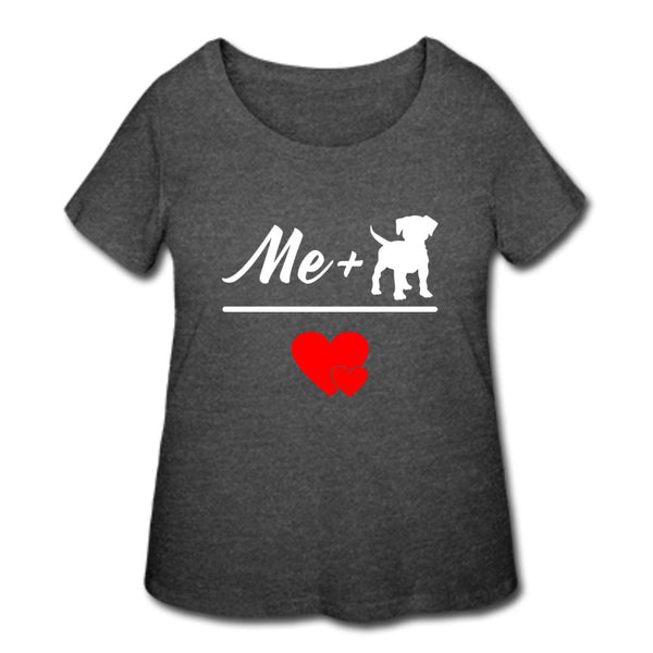 Me + Dogs = Love Women's Curvy T-shirt-Women’s Curvy T-Shirt | LAT 3804-I love Veterinary