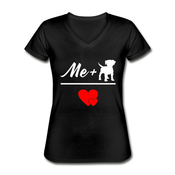 Me + Dogs = Love Women's V-Neck T-Shirt-Women's V-Neck T-Shirt | Fruit of the Loom L39VR-I love Veterinary