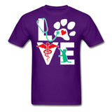 Love cat Unisex T-shirt-Unisex Classic T-Shirt | Fruit of the Loom 3930-I love Veterinary