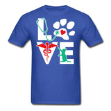 Love cat Unisex T-shirt-Unisex Classic T-Shirt | Fruit of the Loom 3930-I love Veterinary