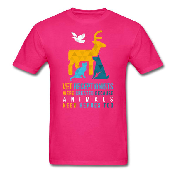 Vet receptionists were created because animals need heroes too Unisex T-shirt-Unisex Classic T-Shirt | Fruit of the Loom 3930-I love Veterinary