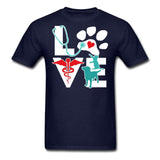 Veterinary Dog and Cat Unisex T-shirt-Unisex Classic T-Shirt | Fruit of the Loom 3930-I love Veterinary