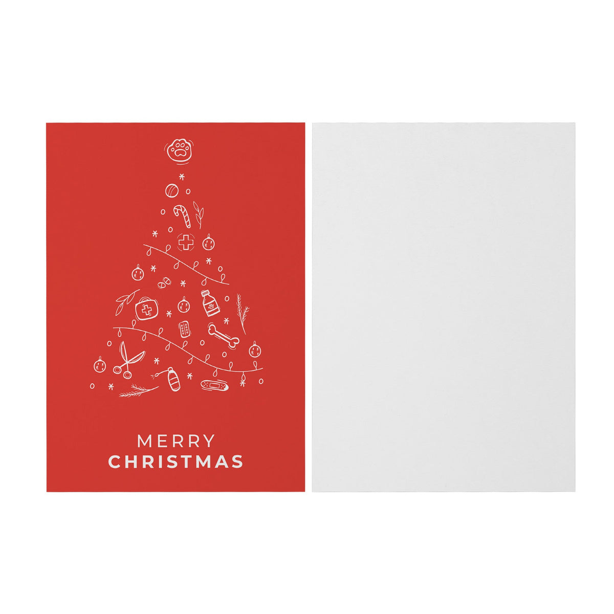 Merry Christmas Red - Flat Card Set-Postcards-I love Veterinary