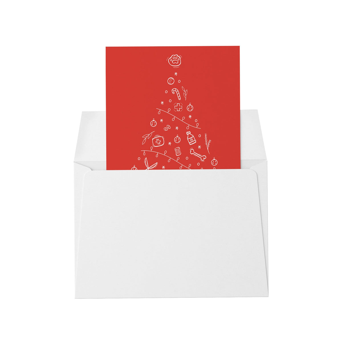 Merry Christmas Red - Flat Card Set-Postcards-I love Veterinary