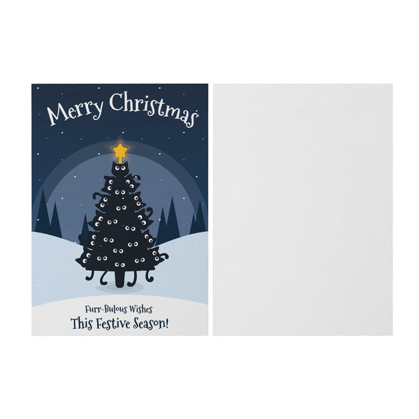 Merry Christmas Tree of Cats - Flat Card Set-Cards-I love Veterinary