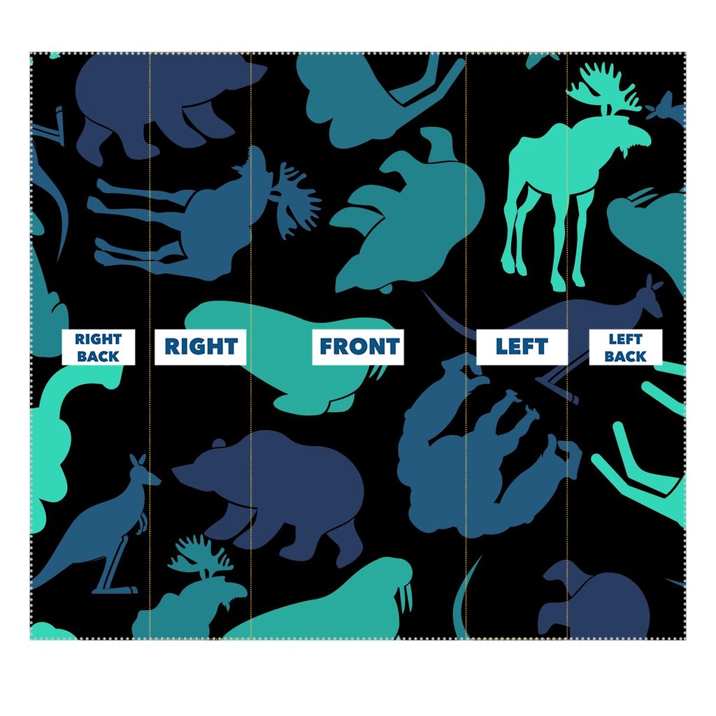 Moose, bear, kangaroo black pattern Sublimation Neck Gaiter-Sublimation Neck Gaiter-I love Veterinary