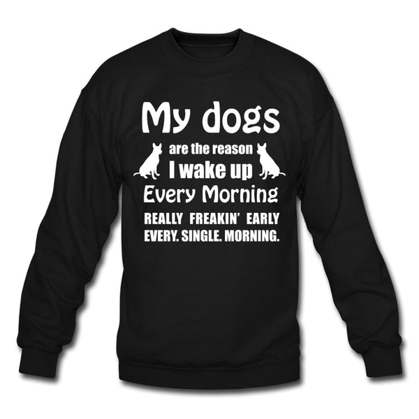 My dogs are the reason I wake up Crewneck Sweatshirt-Unisex Crewneck Sweatshirt | Gildan 18000-I love Veterinary